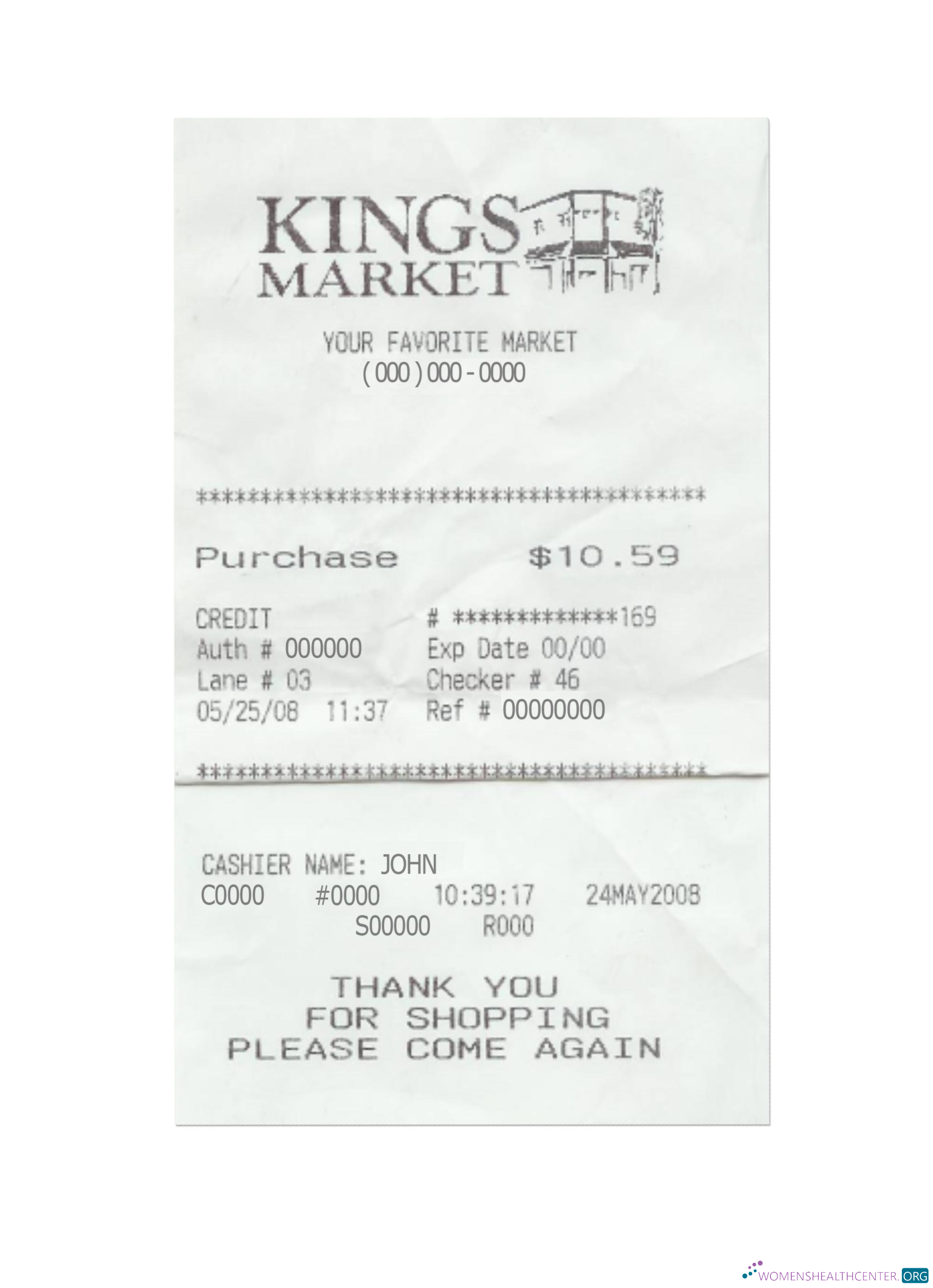 Download KINGS MARKET payment check Photoshop template